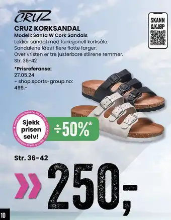 Sport Outlet CRUZ KORKSANDAL tilbud