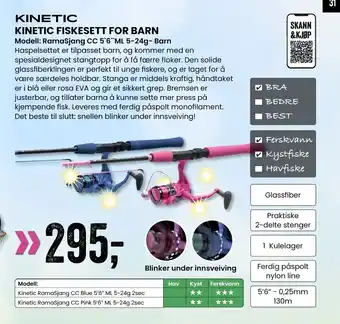 Sport Outlet kinetic fiskett for barn tilbud