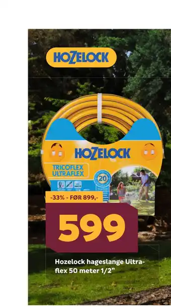 Megaflis Hozelock hageslange Ultraflex 50 meter 1/2” tilbud