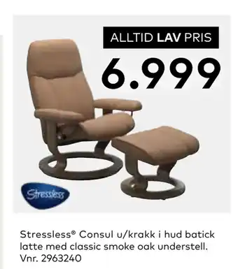 Skeidar Stressless Consul u/krakk tilbud