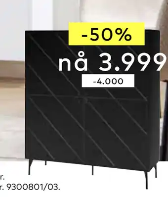 Skeidar Cabo vitrineskap i hvit eller sort tilbud
