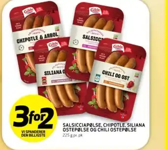 Bunnpris SALSICCIAPØLSE, CHIPOTLE, SILIANA OSTEPØLSE OG CHILI OSTEPØLSE tilbud