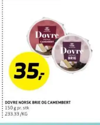 Bunnpris DOVRE NORSK BRIE OG CAMEMBERT tilbud