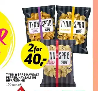 Bunnpris TYNN & SPRØ HAVSALT PEPPER, HAVSALT OG BIFF/RØMME tilbud