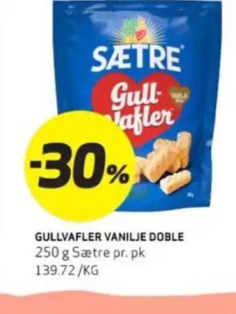 Bunnpris GULLVAFLER VANILJE DOBLE tilbud