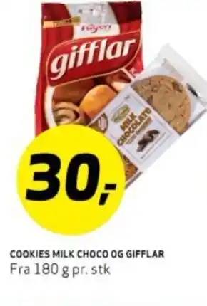 Bunnpris COOKIES MILK CHOCO OG GIFFLAR tilbud