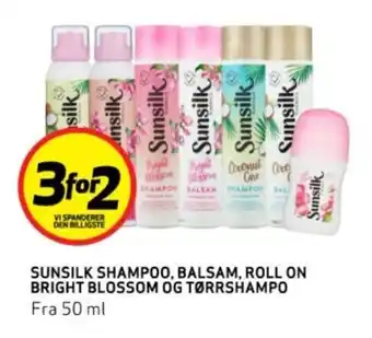 Bunnpris SUNSILK SHAMPOO, BALSAM, ROLL ON BRIGHT BLOSSOM OG TØRRSHAMPO tilbud