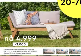 Skeidar Lorient brisk med vippefunksjon og pute tilbud