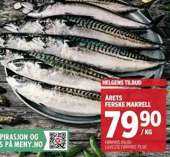 Meny ÅRETS FERSKE MAKRELL tilbud