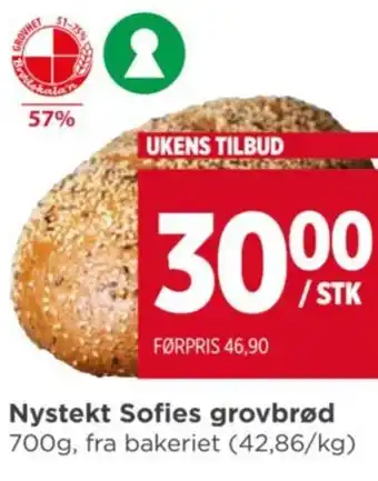 Meny Nystekt Sofies grovbrød tilbud