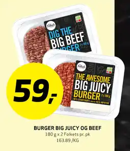 Bunnpris BURGER BIG JUICY OG BEEF tilbud
