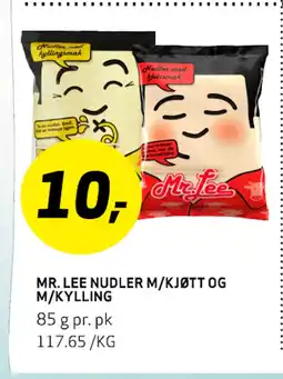 Bunnpris MR. LEE NUDLER M/KJØTT OG M/KYLLING tilbud