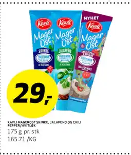 Bunnpris KAVLI MAGEROST SKINKE, JALAPENO OG CHILI PEPPER/HVITLØK tilbud