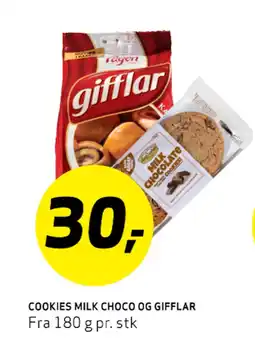 Bunnpris COOKIES MILK CHOCO OG GIFFLAR tilbud