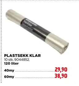 PLASTSEKK KLAR