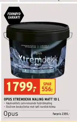 Montér OPUS XTREMDEKK MALING MATT 10 L tilbud