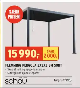 Montér FLEMMING PERGOLA 3X3X2,3M SORT tilbud