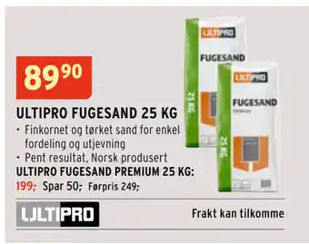 Montér ULTIPRO FUGESAND 25 KG tilbud