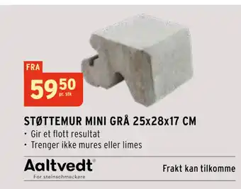 Montér STØTTEMUR MINI GRÅ 25x28x17 CM tilbud