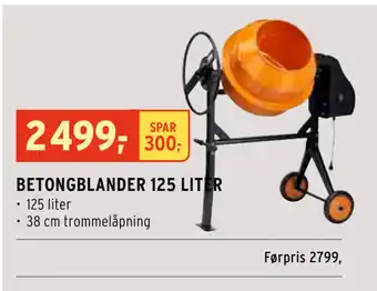 Montér BETONGBLANDER 125 LITER tilbud