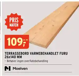Montér TERRASSEBORD VARMEBEHANDLET FURU 26x140 MM tilbud