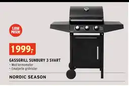 Montér GASSGRILL SUNBURY 3 SVART tilbud