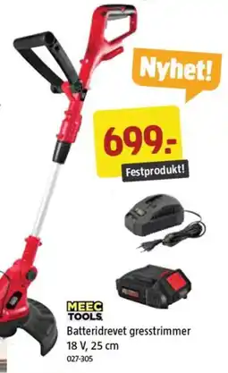 Jula Batteridrevet gresstrimmer 18 V, 25 cm tilbud