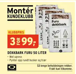 Montér DEKKBARK FURU 50 LITER tilbud