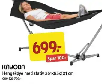 Jula Hengekøye med stativ 261x85x101 cm tilbud