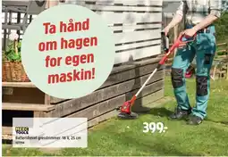 Jula Batteridrevet gresstrimmer 18 V, 25 cm tilbud