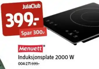 Jula Induksjonsplate 2000 W tilbud