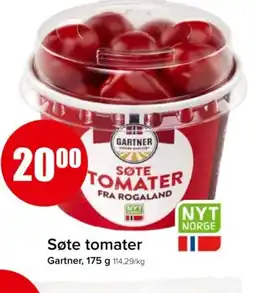 Spar Søte tomater Gartner, 175 g tilbud