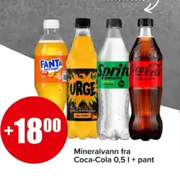 Spar Mineralvann fra Coca-Cola 0,5 l + pant tilbud