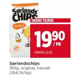 Meny Sørlandschips tilbud