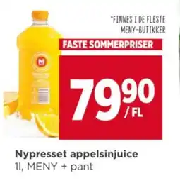 Meny Nypresset appelsinjuice tilbud