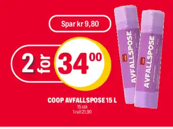 Coop Extra COOP AVFALLSPOSE 15 L tilbud
