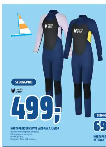 Coop Obs NORTHPEAK EPICWAVE VÅTDRAKT JUNIOR tilbud