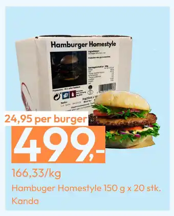 Gigaboks Hambuger Homestyle 150 g x 20 stk tilbud