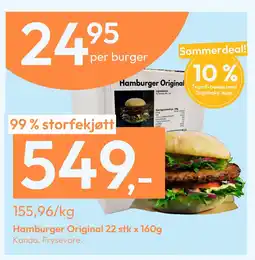 Gigaboks Hamburger Original 22 stk x 160g tilbud