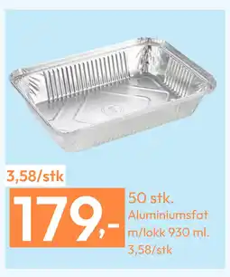 Gigaboks Aluminiumsfat m/lokk 930 ml tilbud