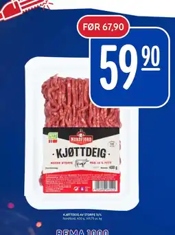 Rema 1000 KJØTTDEIG AV STORFE 14% tilbud
