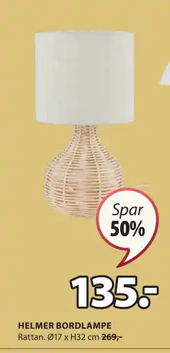 JYSK HELMER BORDLAMPE tilbud
