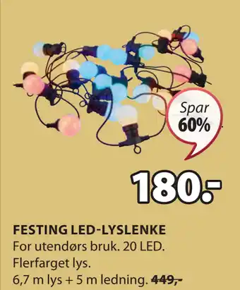 JYSK FESTING LED-LYSLENKE tilbud