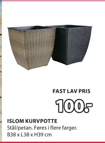 JYSK ISLOM KURVPOTTE tilbud