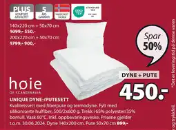 JYSK UNIQUE DYNE-/PUTESETT tilbud