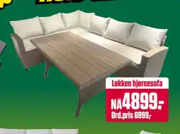 Europris Løkken hjørnesofa tilbud