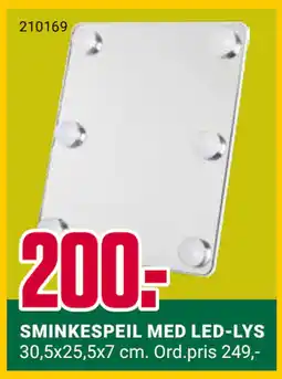 Europris SMINKESPEIL MED LED-LYS tilbud