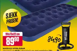 Europris MADRASS OPPBLÅSBAR tilbud