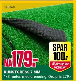Europris KUNSTGRESS 7 MM tilbud