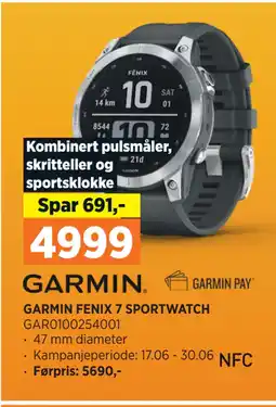 POWER GARMIN FENIX 7 SPORTWATCH tilbud